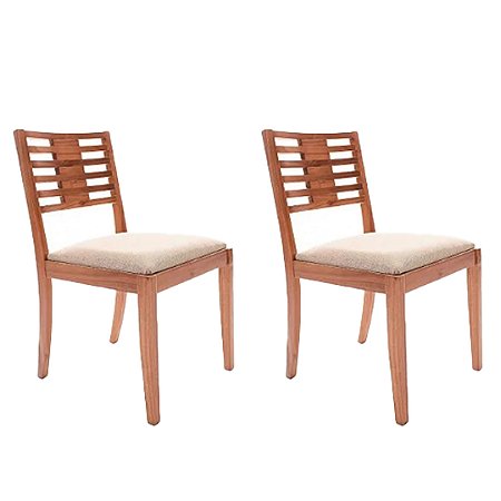 Cadeira Taça Madeira Maciça - Kit Com 02 Unidades