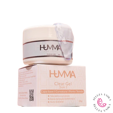 Gel Humma Clear 3 em 1 28gr ( Fibra + Lixa de Brinde