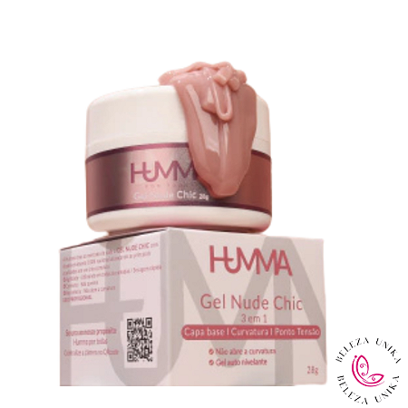 Gel Humma Nude Chic 28gr (Lixa  de brinde )