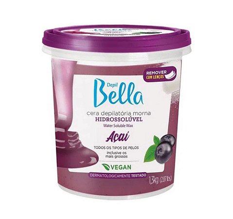 Depil Bella Cera Hidrossolúvel Açai 1,3kg