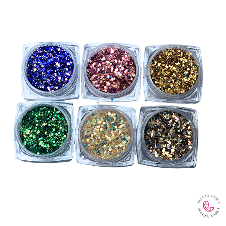 Kit de Glitter com 6 cores mod: 8762 - D&Z