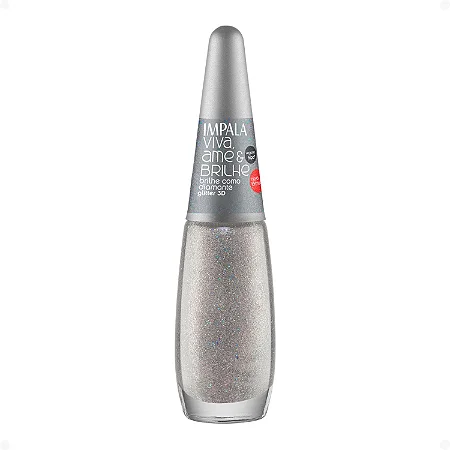 Esmalte Impala Glitter 3D Viva Ame e Brilhe - Brilhe como Diamante