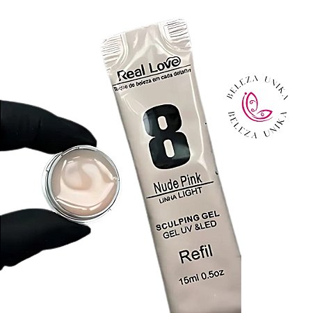 Gel sachê Real Love 8 Nude Pink 15ml
