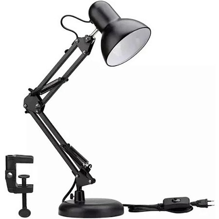 Luminaria Articulada com garra e Base preta