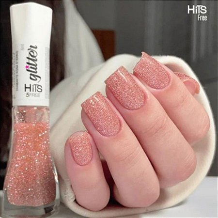 Hits Esmalte Glitter 8ml - Diamante Rosa Eterno