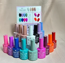 Kit esmalte em Gel com 16 cores e mostruário Real Love Col: A