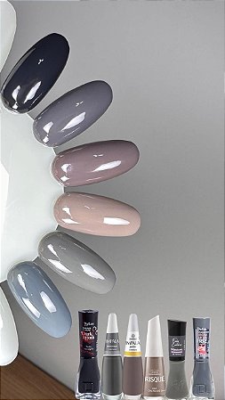 Kit de esmaltes cinza coleção Outono / inverno 6 cores