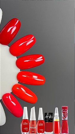 Kit de esmaltes Vermelhos coleção Outono / inverno 6 cores