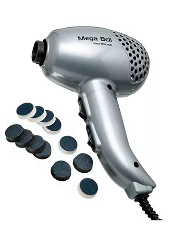 Pedicuro Mega Bell- Lixa Eletrica Pés Pedicure + 12 Lixas (PRATA)