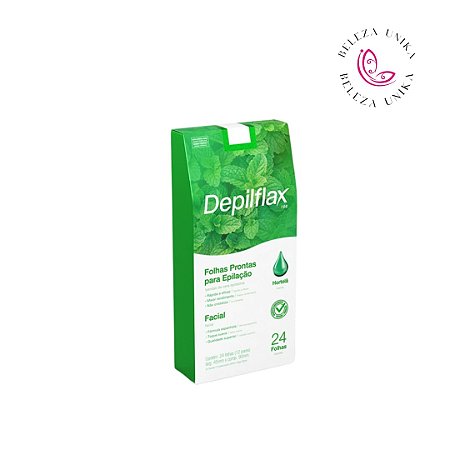 Depilflax Folhas Prontas Para Depilação Facial - Hortelã (24Folhas)