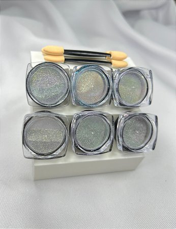 Pó asa de borboleta kit 6 unidades ( Holográfico)