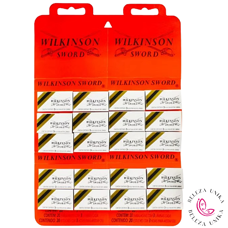 Lâminas Inox Wilkinson Sword cartela com 20 unidades