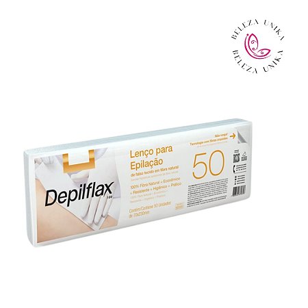 lenço para depilação com 50 unidades depilflax
