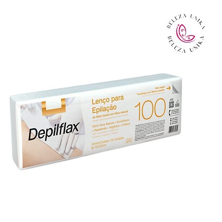 lenço para depilação com 100 unidades depilflax