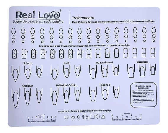 Folha de Treinamento p/ coloração de unhas Real Love