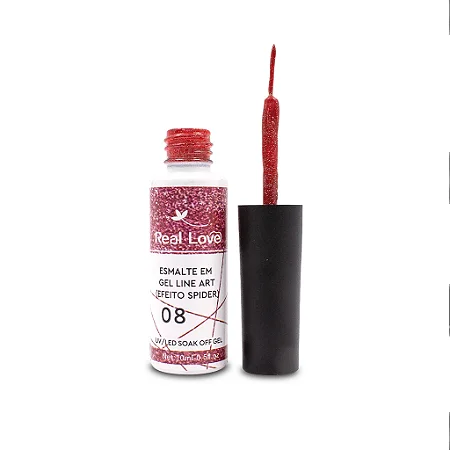 Esmalte em Gel Real love Pincel fino cor 08 10ml