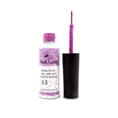 Esmalte em Gel Real love Pincel fino cor 03 10ml