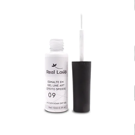 Esmalte em Gel Real love Pincel fino cor 09 Branco 10ml
