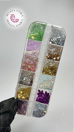 Cartela de Glitter com 12 Cores sortidas