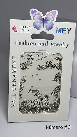 Strass Cartela numero 03 Prata