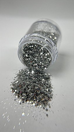 Glitter flocado fino prata