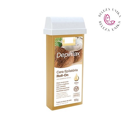 Depilflax Cera Depilatória Roll-On de coco 100g