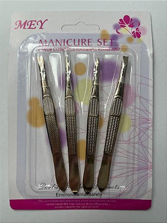Kit c/ 4 Pinças Mey dourado