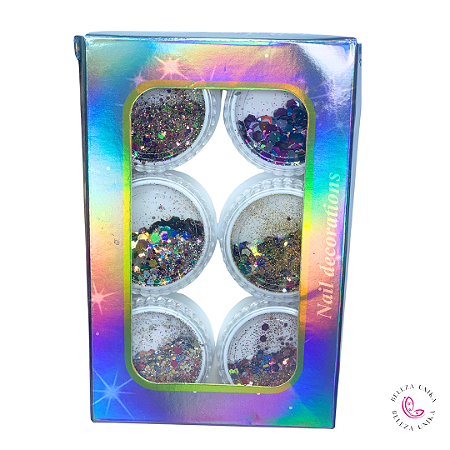 Kit de Glitter Flocado C/ Cores Diversas