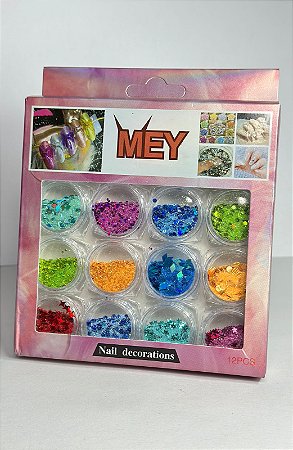 Glitter Flocado Cartela com 12 cores