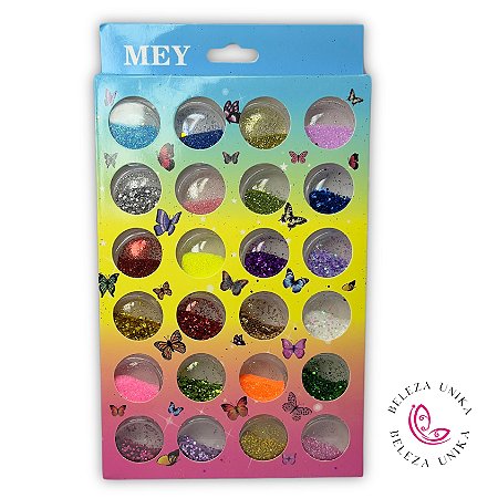Glitter Fino Cartela c/ 24 Cores