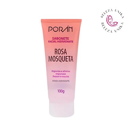 sabonete facial hidratante rosa mosqueta 100g poran