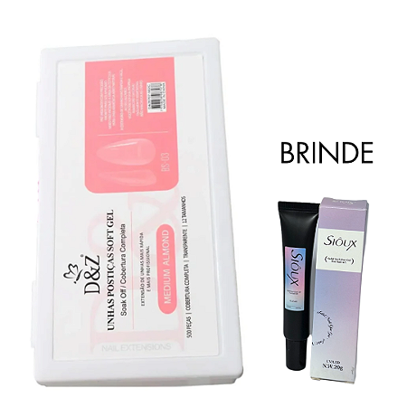 Soft gel Medium Almod 500 peças 12 tamanhos