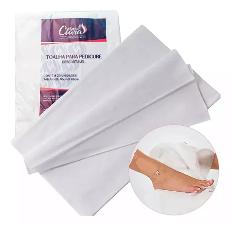Toalha Descartável Para Pedicure Santa Clara Contém 25unid