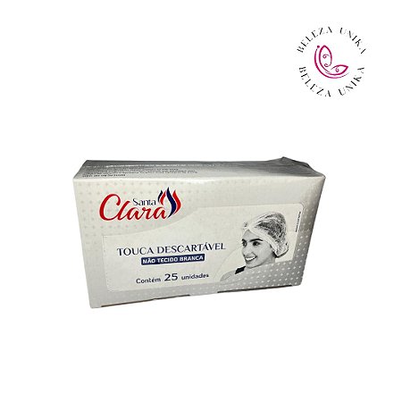 Touca Descatável Não Tecido  Branca - Santa Clara  25 uni