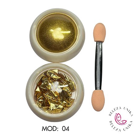 Pó Cromado + Folha de Ouro Modelo 04