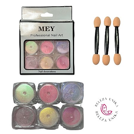 Pó Holografico Furta Cor Kit com 6 unidades cor 01