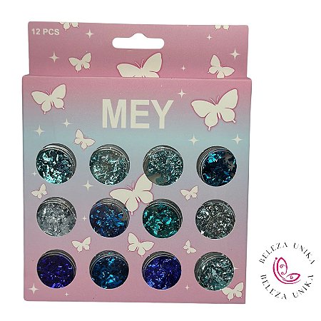 Folha de ouro Kit 12 cores Azul