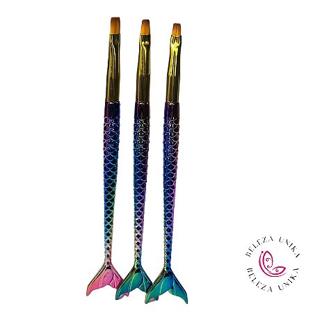 Kit Pincel para Gel com 3 unidades Sereia