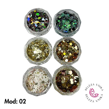 Glitter Flocado com 06 uni Modelo 02
