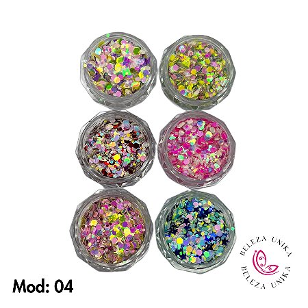Glitter Flocado com 06 uni Modelo 04