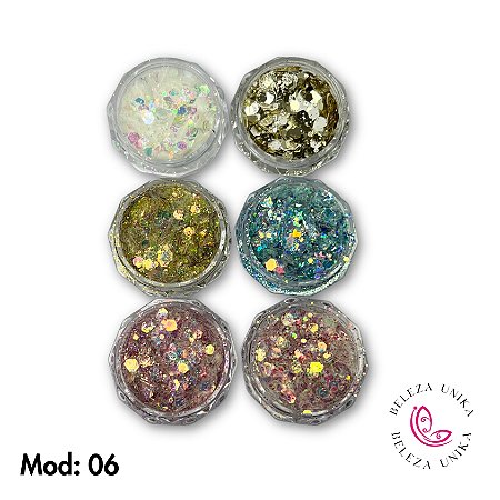 Glitter Flocado com 06 uni Modelo 06
