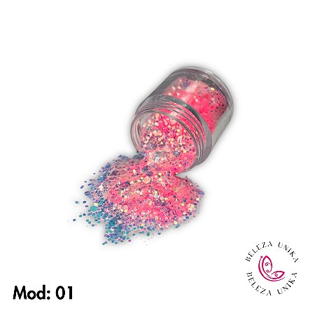 Glitter Flocado Rosa Cor 01
