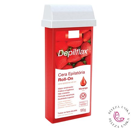 Cera Refil Roll On Depilflax Morango 100g