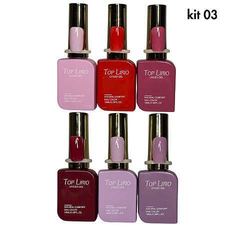 Esmalte em Gel Top Lirio com 6 un 18ml  Kit 03