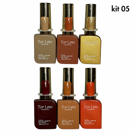 Esmalte em Gel Top Lirio com 6 un 18ml  Kit 05