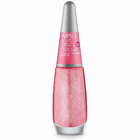 Esmalte Impala Ninguém me Segura Glitter 3D Coleção Viva, Ame & Brilhe