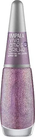 Impala Esmalte Impala Glitter 3D Viva Ame e Brilhe - Ostente Seu Poder