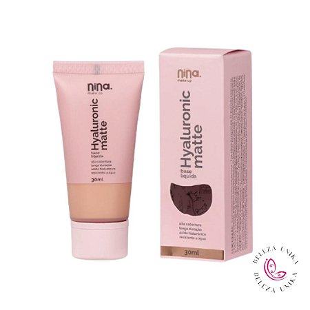 Base Líquida  Hyaluronic Matte Cor 2.5 30ml - Nina Makeup