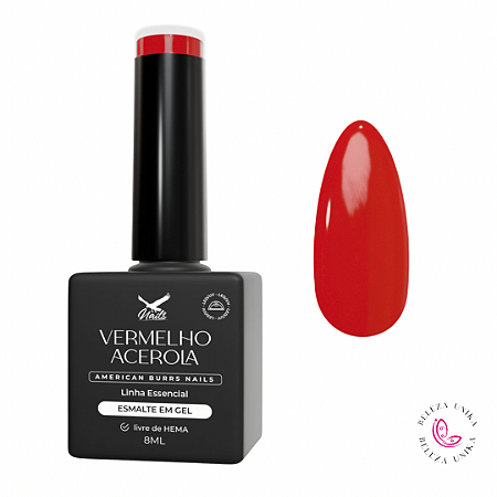 Esmalte em Gel Vermelho Acerola Linha Essencial 8ml – American Burrs Nails