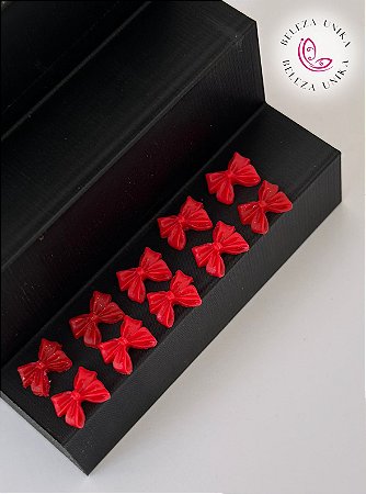 Laço 3D Vermelho para decoração pacote com 10 unidades